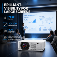 Proyector Láser Comercial de 7500 Lúmenes, Pantalla Grande de 30-300 Pulgadas para Educación y Negocios