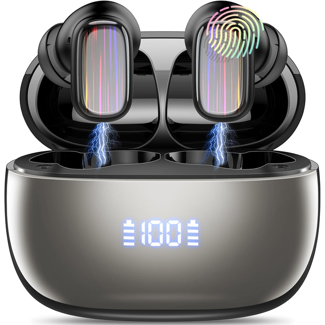 Huien Sleep Earbuds for 5.3 Wireless ANC/ENC Noise Cancelling Digital Display 20+ Hours IPX4 Waterproof Side Sleepers
