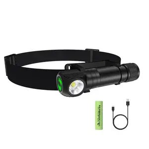 Linterna frontal Led recargable de 1200lm, ajustable, brillante, USB, en forma de L, impermeable, para senderismo, Camping, caza, reparación