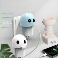 Enrouleur de câble en forme de pieuvre mignon pour chargeur, organisateur et support de câble flexible en silicone pour câble de données USB de téléphone