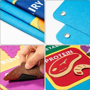 2026 Kit de jeu <span class=keywords><strong>d</strong></span>'apprentissage précoce pour la maternelle, thème Fruits, Protéines, Céréales, My Plate, Tableau <span class=keywords><strong>d</strong></span>'histoires en feutre mural, Jouets sensoriels pour tout-petits - Product Image 3