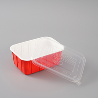 Boîte alimentaire jetable carrée en PP ondulé double paroi rouge et blanc durable pour plats à emporter – Importateurs mondiaux