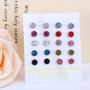 Juego de Aretes de Moda al por Mayor para Niña, Suministros Personalizados para Hacer Aretes, Aretes de Diamantes Coloridos Chapados en Oro - Product Image 1