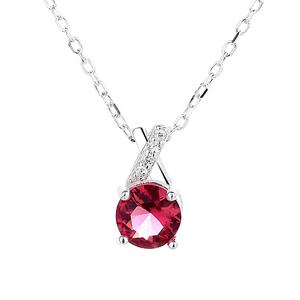 <span class=keywords><strong>Vin</strong></span> rouge diamant personnalisable à la mode fabriqué 925 colliers en argent Sterling pendentifs pour femmes - Product Image 1