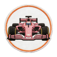 Patch brodé thermocollant en tissu écologique avec strass et motif drapeau à carreaux pour la décoration automobile