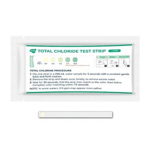 Kit de prueba de agua de uso doméstico de cloro total para piscina y agua potable con 1 tira por bolsa - Product Image 2