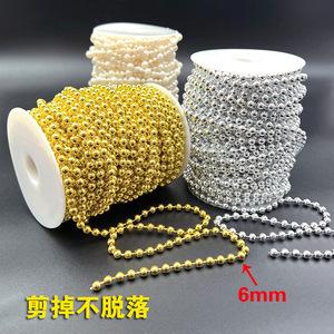 สายไข่มุกเทียมหลานตง ขนาด 8 มม. สีขาว สำหรับตกแต่งพวงมาลัยงานแต่งงาน ทำเองได้ - Product Image 3
