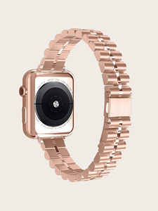สายนาฬิกาอัจฉริยะสแตนเลสบางเฉียบหรูหราสำหรับ Apple Watch Series 9 8 ultra 7 6 5 4 3 2 1 SE สีเงินผู้หญิง - Product Image 5