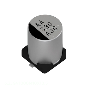 ตัวเก็บประจุแบบติดผิว (Surface Mount) รุ่น CAP ALUM 1000UF 20% 6.3V SMD 6.3JGV1000M10X10.5 ความจุ 1000 ไมโครฟารัด - Product Image 1