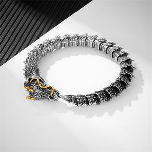 C & J New Dragon Bracelet Pulsera de tendencia dominante Vintage para hombre Dragon <span class=keywords><strong>Bones</strong></span> Estilo hip hop fresco y avanzado - Product Image 4