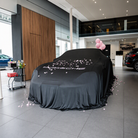 Housse de présentation de voiture sur mesure en satin de soie de luxe, tissu haute élasticité, logo de marque personnalisé