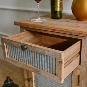 Innova Home <strong>Shabby</strong> <strong>Chic</strong> Rustic Small Drawer <strong>Bedside</strong> Cabinet Antique Retro Bedroom Night Stand - Product Image 5