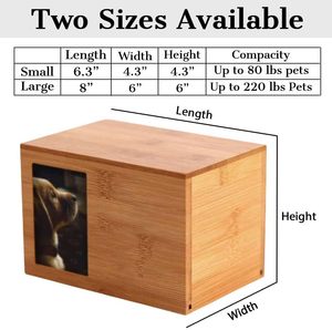 Özel bambu kedi ve köpek pet kremasyon urn pet anıt gri fotoğraf kutusu pet tabut - Product Image 5