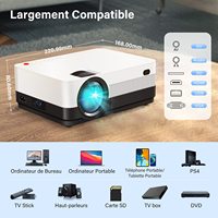 Mini projecteur de cinéma maison HD 720P Miracast WIFI, projecteur intelligent pour téléphone portable, projecteur portable pour films