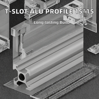 Profilé en aluminium extrudé série 6000 8144 15x15 à rainure en T, fabriqué en Chine, pour établi, étagère de robot, découpe personnalisée de 15 à 80 mm