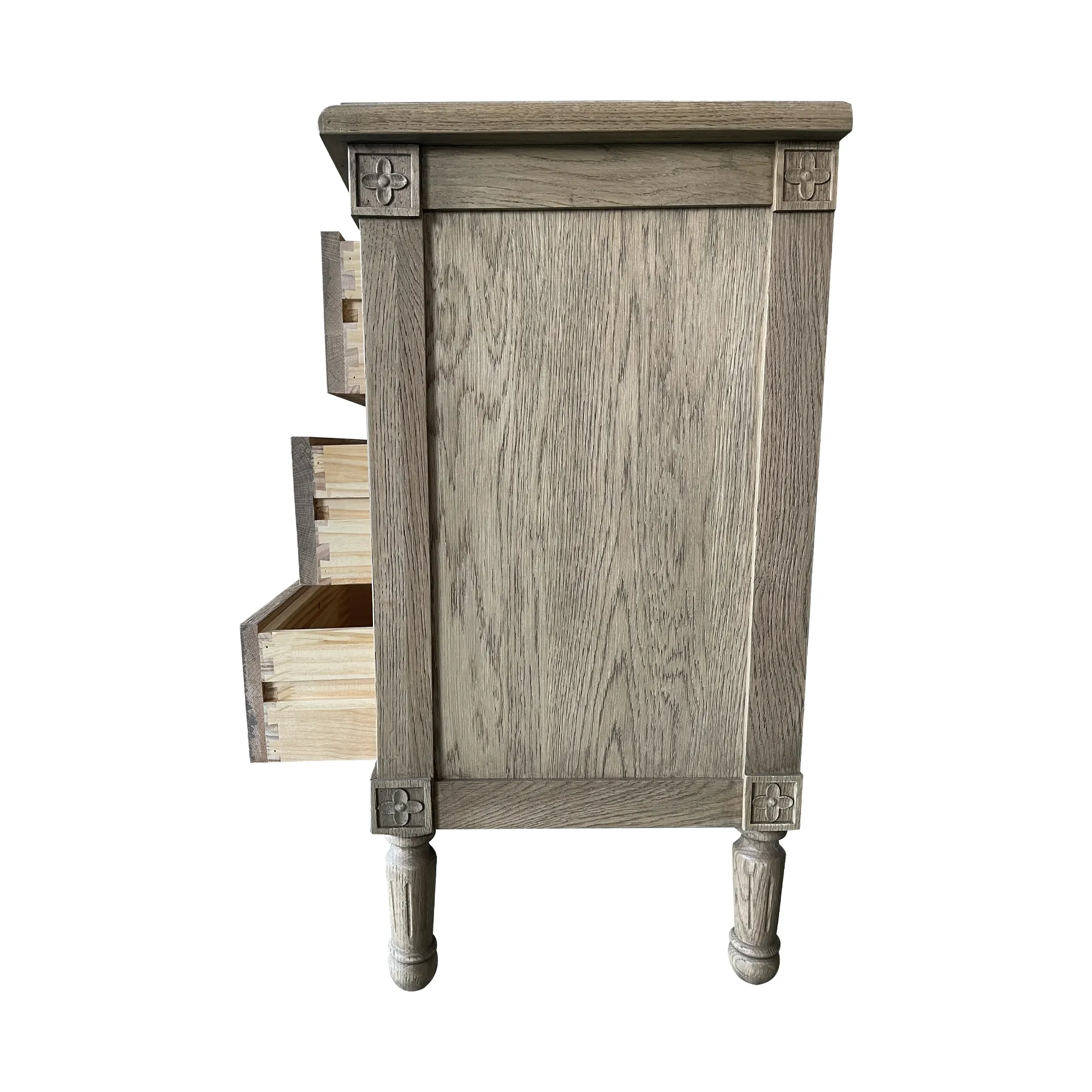 Meubles de chambre à coucher nordique Antique, table de nuit en bois de chêne français Hl132-60-105