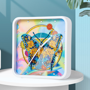Kit arte <span class=keywords><strong>per</strong></span> adulti farfalla porta fiori dipinti a muro con orologio incorporato - Product Image 3