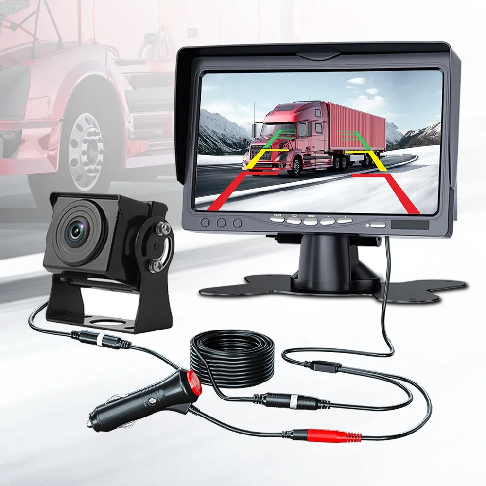 Customizable Truck Bus Forklift 12-36V HD Waterproof Night Vision Wired Car Reversing Aid System With Monitor And Reverse Camera