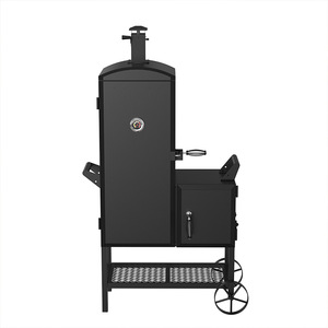 Six Layer Multi Functional Smokehouse Outdoor Smoker Grill With Rack And Wheels Large Cabinet Style BBQ Grill - Product Image 5