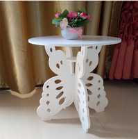 Table basse en bois au design moderne et élégant avec motif papillon blanc pour salon, chambre à coucher, salle à manger, meubles de maison Azora Industries
