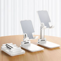 Support de téléphone multifonctionnel, support de tablette réglable et portable, support de bureau pliable pour diffusion en direct et divertissement à domicile