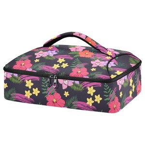 Hawaiian New Arrival Custom Tropical Flower Print BBQ Thermal Insulated Portable Lunch Cooler Pizza Carrier Bag for Delivery - Product Image 1