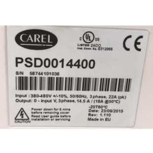 Variador de Velocidad Carel PSD0014400 para Otras Aplicaciones, Fabricado en [País de Fabricación] PSD0014400 Carel - Product Image 3
