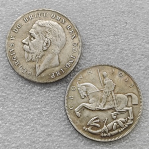 1935 UK 1 CROWN GEORGIVS Koin Peringatan Gaya Antik, Hadiah, Dekorasi Rumah - Product Image 1