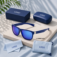 Lunettes de soleil unisexes carrées personnalisées OEM ODM en TR90/PC/Acétate, avec bordure métallique, verres miroir bleus UV400, logo personnalisé