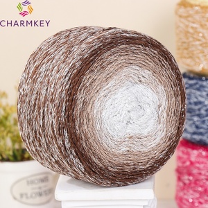 Prix surprise 87% <span class=keywords><strong>coton</strong></span> 13% <span class=keywords><strong>fil</strong></span> d'argent 200g dégradé creux <span class=keywords><strong>coton</strong></span> gâteau <span class=keywords><strong>fil</strong></span> à tricoter pour Crochet sacs - Product Image 2