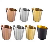 Seau à glace rond en acier inoxydable de luxe personnalisé pour boissons, champagne doré, refroidisseur pour vin et bière