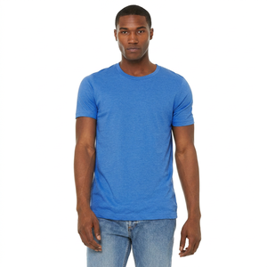 100% Cotton Breathable Wholesale Low MOQ Custom Printing <b>Mens</b> Round Neck Plain T <b>Shirt</b> for Man <b>Blue</b> - Product Image 1