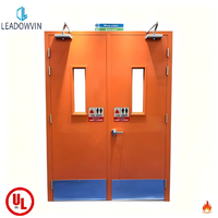 Porte coupe-feu commerciale en acier galvanisé à rupture de pont thermique, homologuée UL, résistance au feu 3 heures, avec vitre de vision et fonction de sortie de secours sécurisée