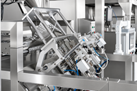 Machine d'emballage automatique à grande vitesse à scellage quatre côtés, remplissage et conditionnement, contrôlée par PLC, type incliné, alimentation par plateau tournant à 10 têtes