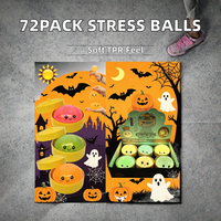 Lot de 72 balles anti-stress à rebond lent, remplies de billes éclatantes, en forme de dumpling, jouet sensoriel à presser pour le soulagement du stress, amusant, mignon, en TPR, expédition depuis l'entrepôt américain