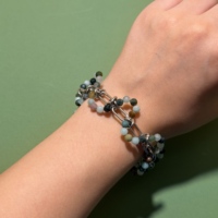 Bracelet tendance pour enfants en acier inoxydable plaqué or 18 carats avec perles et pendentif cœur, idéal pour mariage ou cadeau de fête