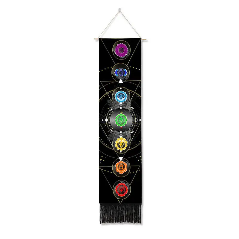 Home Sun Moon Phase Tapestry Decor Macrame Tassel Hand-Woven Wall Hanging Drawing Tarot Bedroom Art Background Cloth Picture