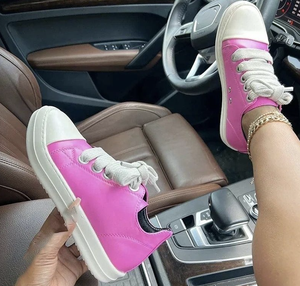 Chaussures pour femme, nouvelle arrivée, en cuir, tendance, à lacets épais, baskets mode femme - Product Image 3