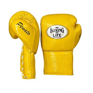 No Boxing No Life Ensemble de gants de boxe jaunes et de protège-tête, équipement d'entraînement pour adulte à lacets avec protection inguinale, personnalisable Winning - Product Image 2