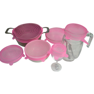Tapas de Silicona Elásticas Redondas y Rectangulares, Paquete de 6 Tapas de Silicona Reutilizables para Tazas, Tazones y Platos - Product Image 3