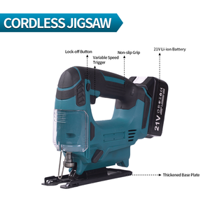 Sierra de calar inalámbrica de 20 V <span class=keywords><strong>con</strong></span> función de arranque suave para proyectos de bricolaje, mejoras del hogar y corte de tuberías de <span class=keywords><strong>PVC</strong></span> - Product Image 1