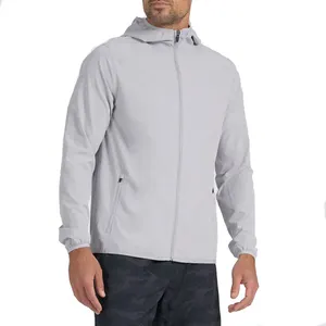 Plain Jackets Custom Logo Printing Waterproof Lightweight Quick Dry Nylon Zip Up Men's Windbreaker Jackets
