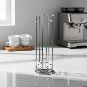 Support de <span class=keywords><strong>rangement</strong></span> rotatif à 360° en métal pour 24 dosettes <span class=keywords><strong>Nespresso</strong></span> <span class=keywords><strong>Vertuo</strong></span>, type carrousel, non pliable, portable - Product Image 4