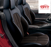 Coussin de siège de voiture en cuir respirant personnalisé TopFit, ensemble complet, quatre saisons, antidérapant