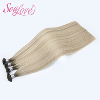 Extensions de cheveux humains à pointe en K doublement étirées, ombrées, balayage, lisses, ondulées, bouclées, crépues, européennes, russes, à pointe en K