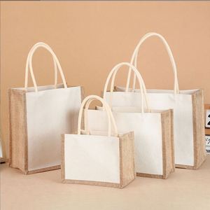 Bolsas de Yute Natural Impresas Personalizadas, Bolsas Ecológicas Reciclables para Regalos Promocionales, Bodas, Compras - Product Image 1