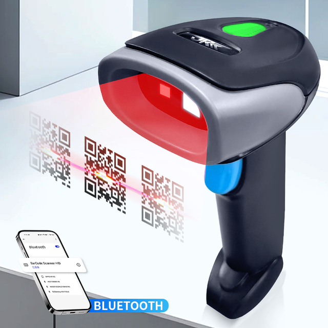 JR-659DB Bluetooth Handheld 2D Barcode Scanner1D Qr Code Warehouse Scanner Portable Wireless Barcode Scanner Laser Barcode