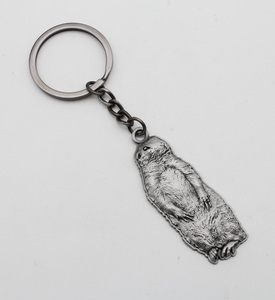 Portachiavi Economico in Metallo con Scultura Antica <span class=keywords><strong>di</strong></span> Marmota per Souvenir del Parco Nazionale Rocky Mountain - Product Image 2