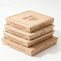 Boîte à pizza en papier de pulpe de qualité alimentaire dégradable, logo personnalisé, emballage de pizza en carton ondulé jetable, usine OEM