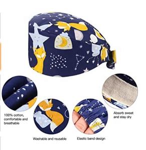 قبعات جراحية بيضاء سادة للأطباء أغطية غرف العمليات الطبية للممرضات والشعر - Product Image 4